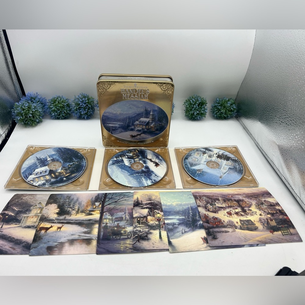 Thomas Kinkade Handel's Messiah Christmas CD Tin Set 2007 Bonus 6 Postcards